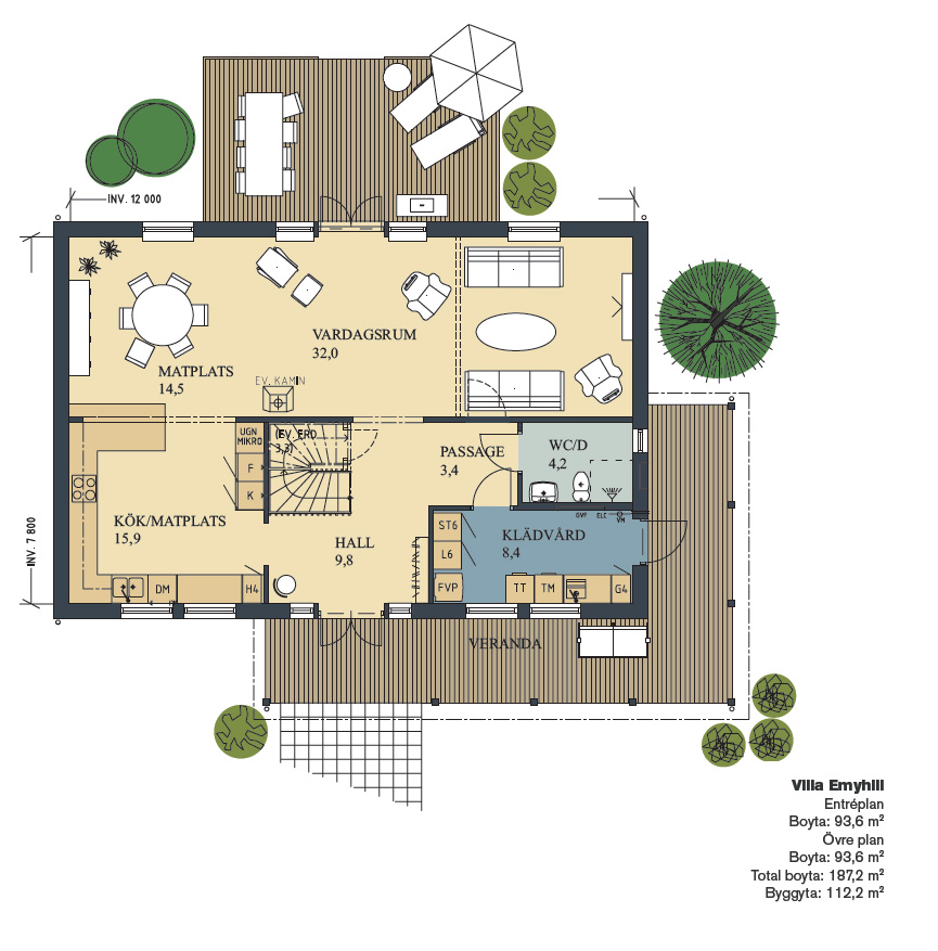 Nedre plan Villa Emyhill