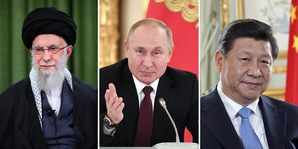 Ali Khamenei, Putin och Xi Jinping