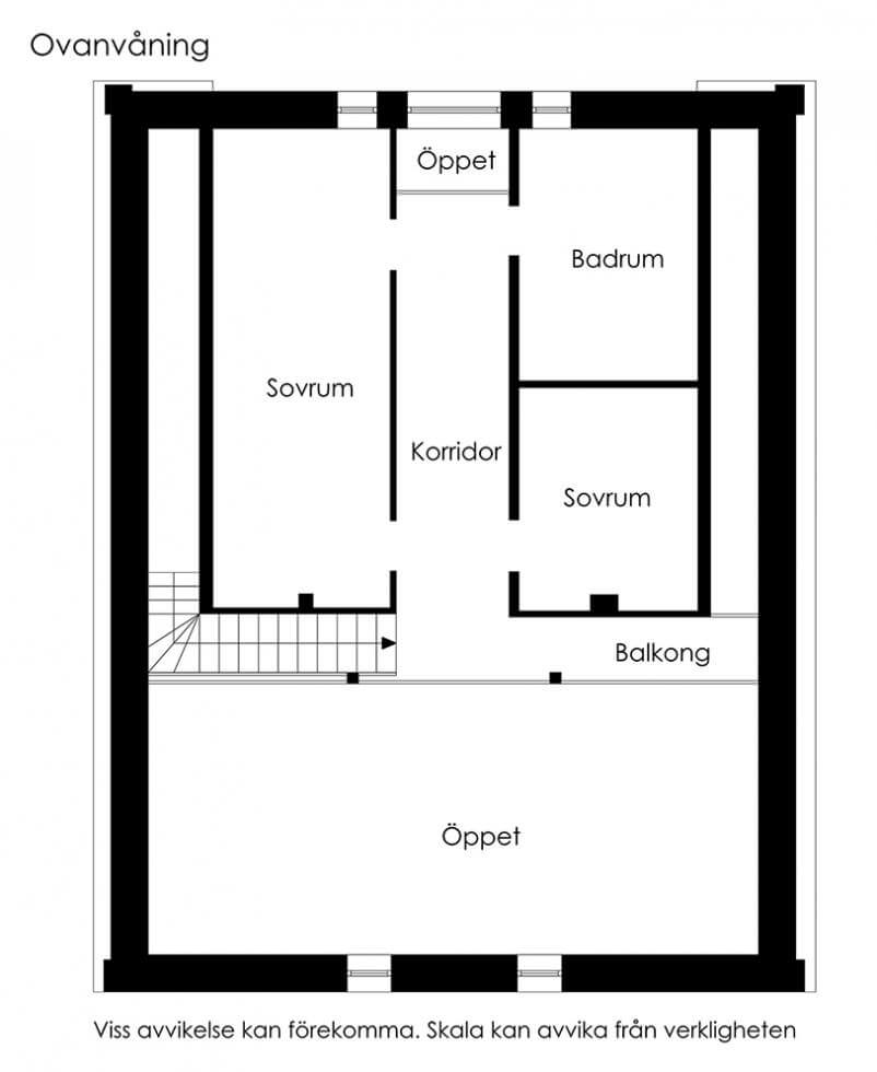 Planlösning ovanvåning