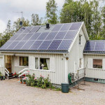 Hus med solceller på taket